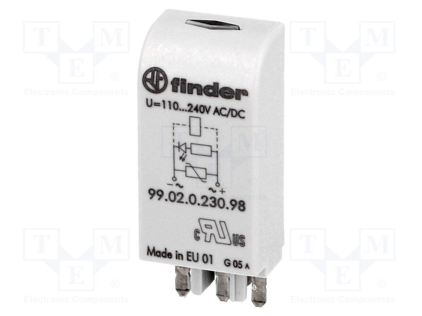 FINDER 99.02.0.230.98 Suojamoduuli LED-merkkivalolla