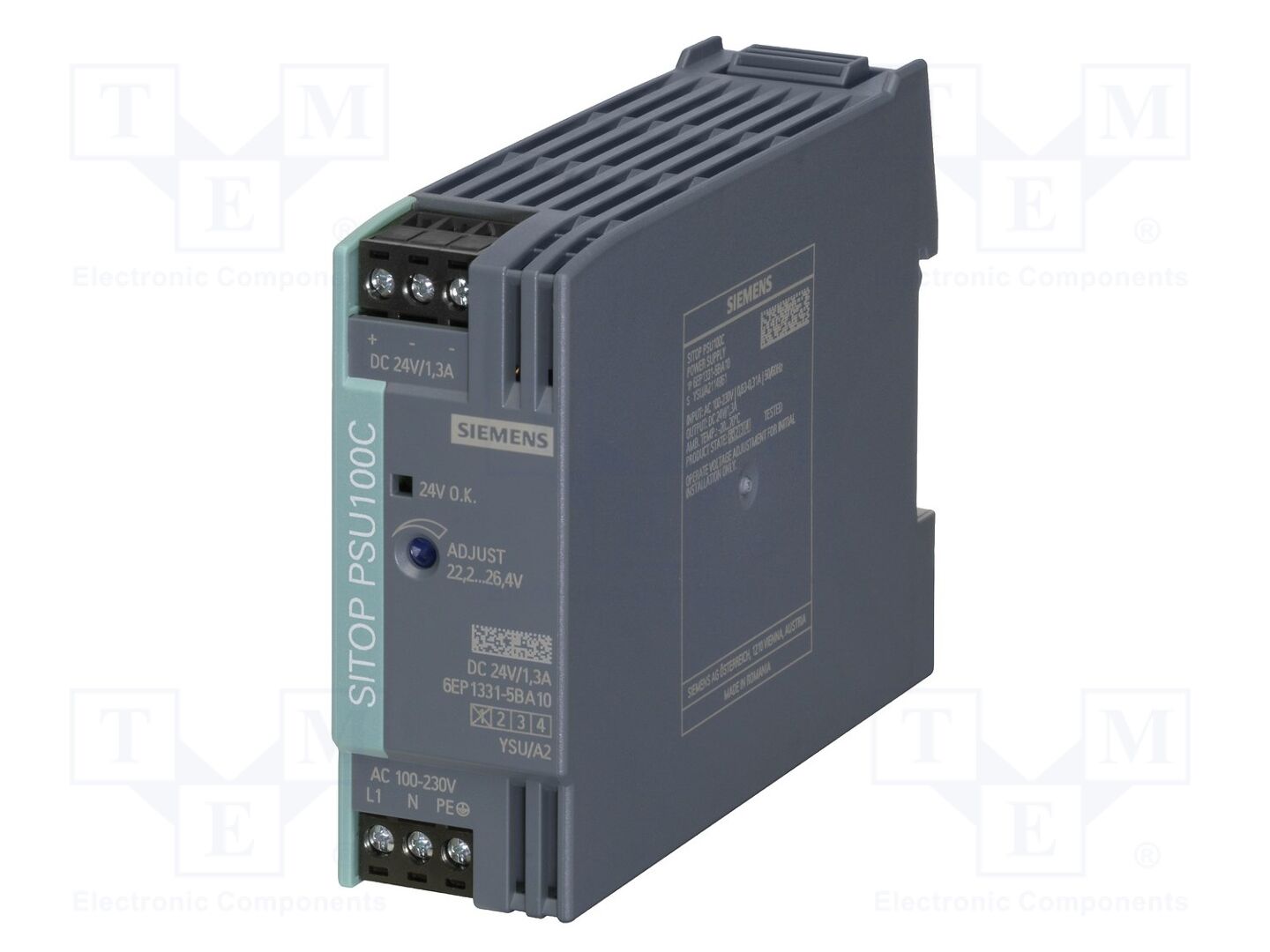 SIEMENS 6EP1331-5BA10 DIN-kiskoon asennettava kytkentävirtalähde 30W 24VDC