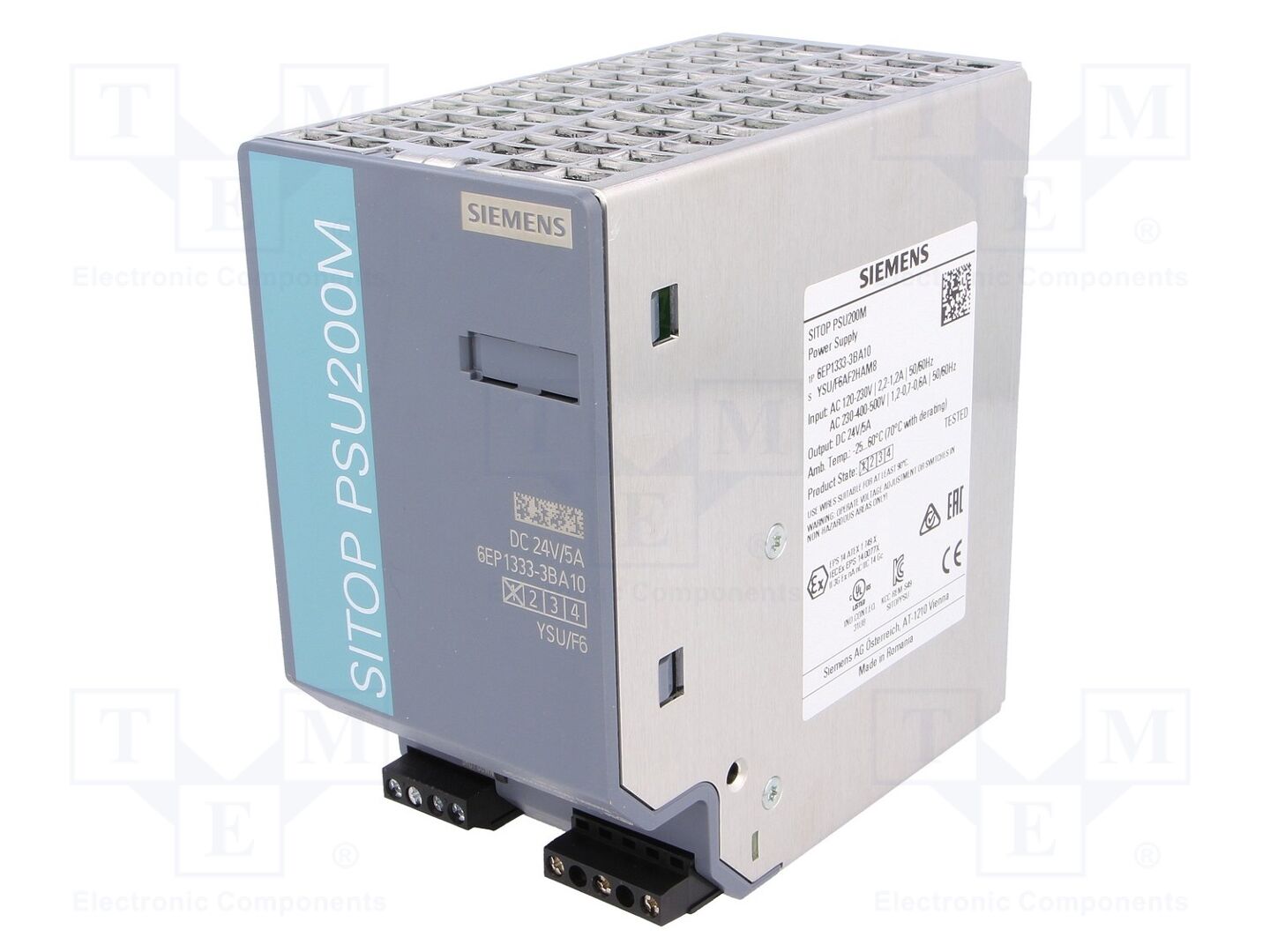 SIEMENS 6EP1333-3BA10 DIN-kiskoon asennettava kytkentävirtalähde 120W 24VDC 5A