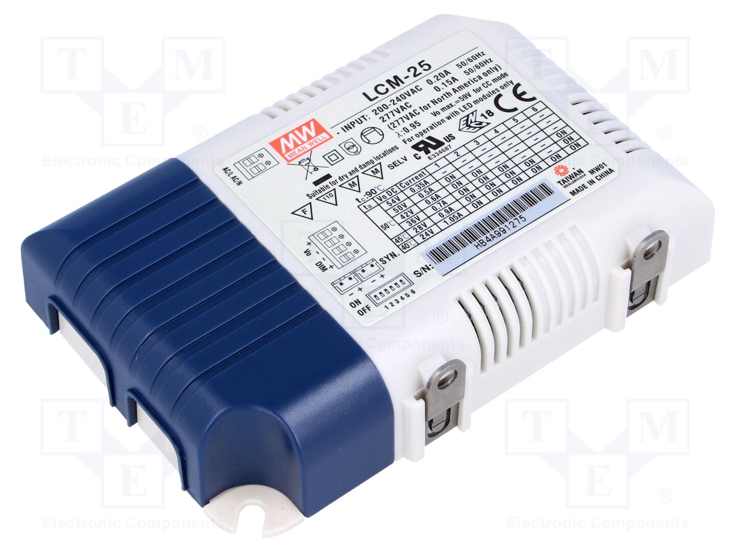 MEAN WELL LCM-25 LED-virtalähde 25W 6-54VDC 350-1050mA