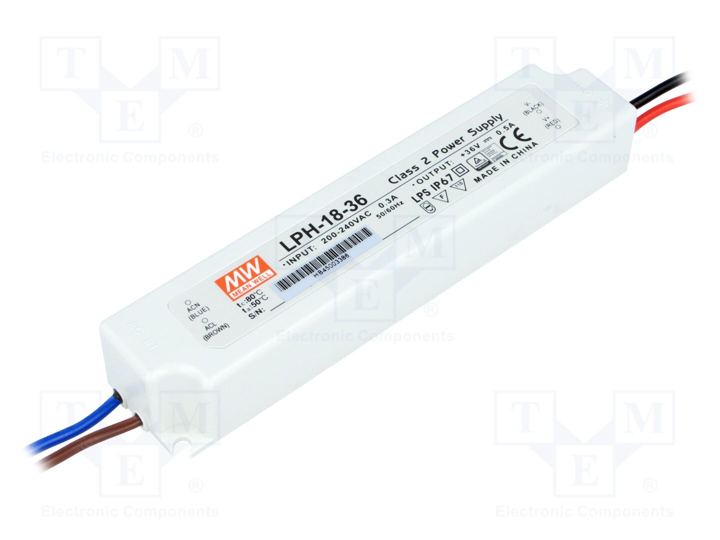MEAN WELL LPH-18-36 LED-virtalähde 18W 36VDC 0.5A