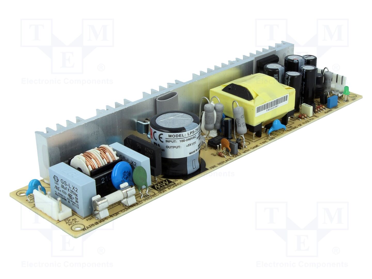 MEAN WELL LPS-75-5 Avoin kehikko kytkinlähde 75W 127-370VDC
