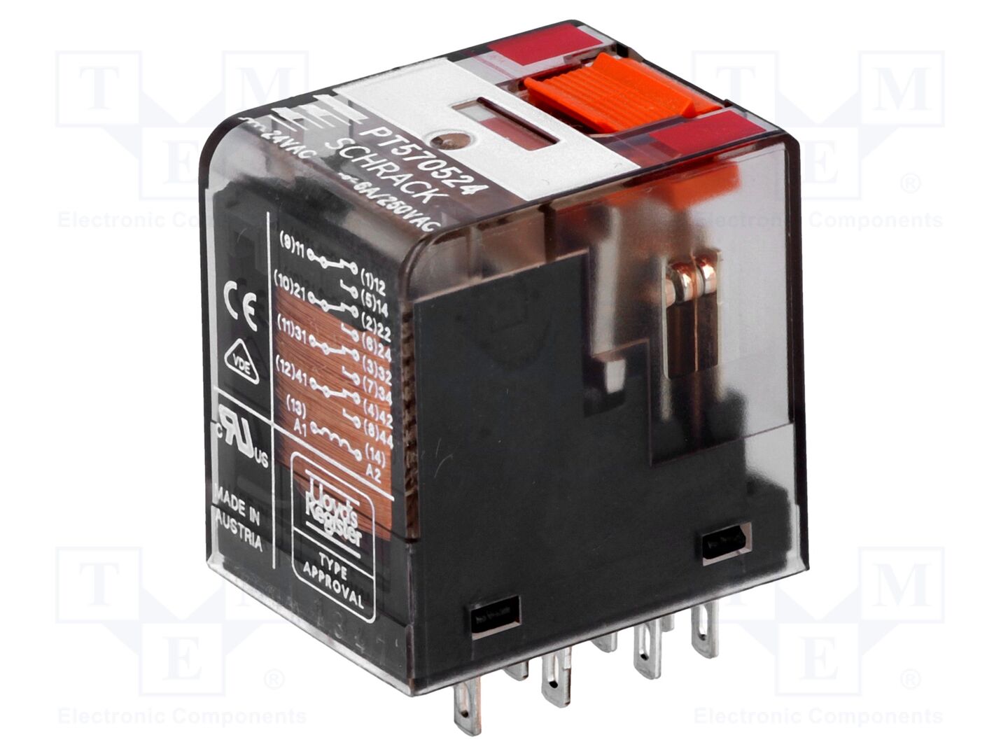 TE Connectivity PT570524 Sähkömagneettinen rele 24VAC