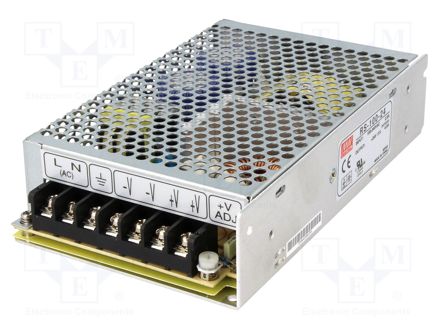 MEAN WELL RS-100-24 Sisäänrakennettu kytkentävirtalähde 100W 24VDC