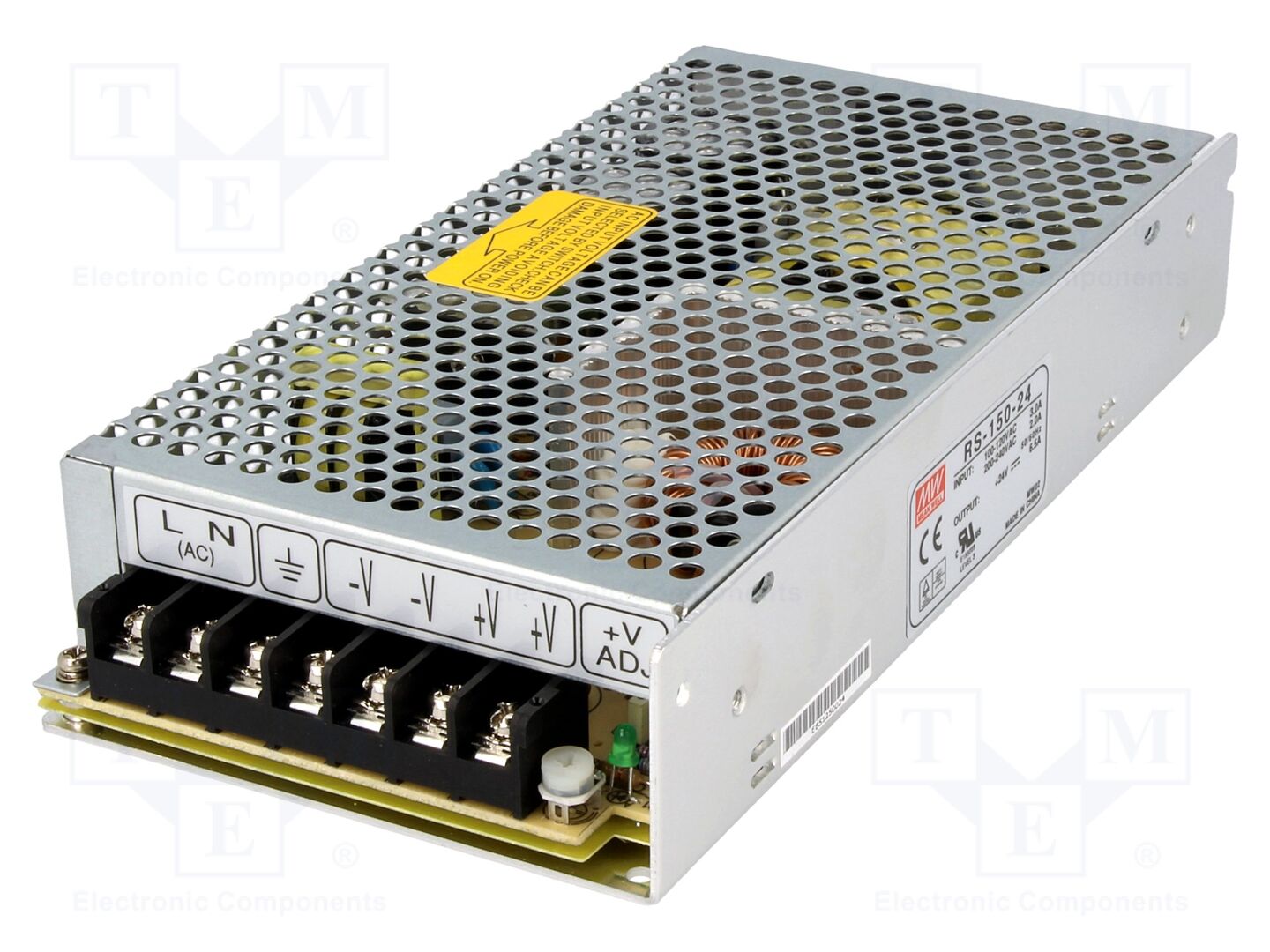 MEAN WELL RS-150-24 Sisäänrakennettu kytkentäsähkölaite 150W 24VDC