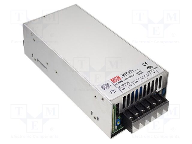 MEAN WELL MSP-600-12 Sisäänrakennettu kytkentävirtalähde 636W 12VDC
