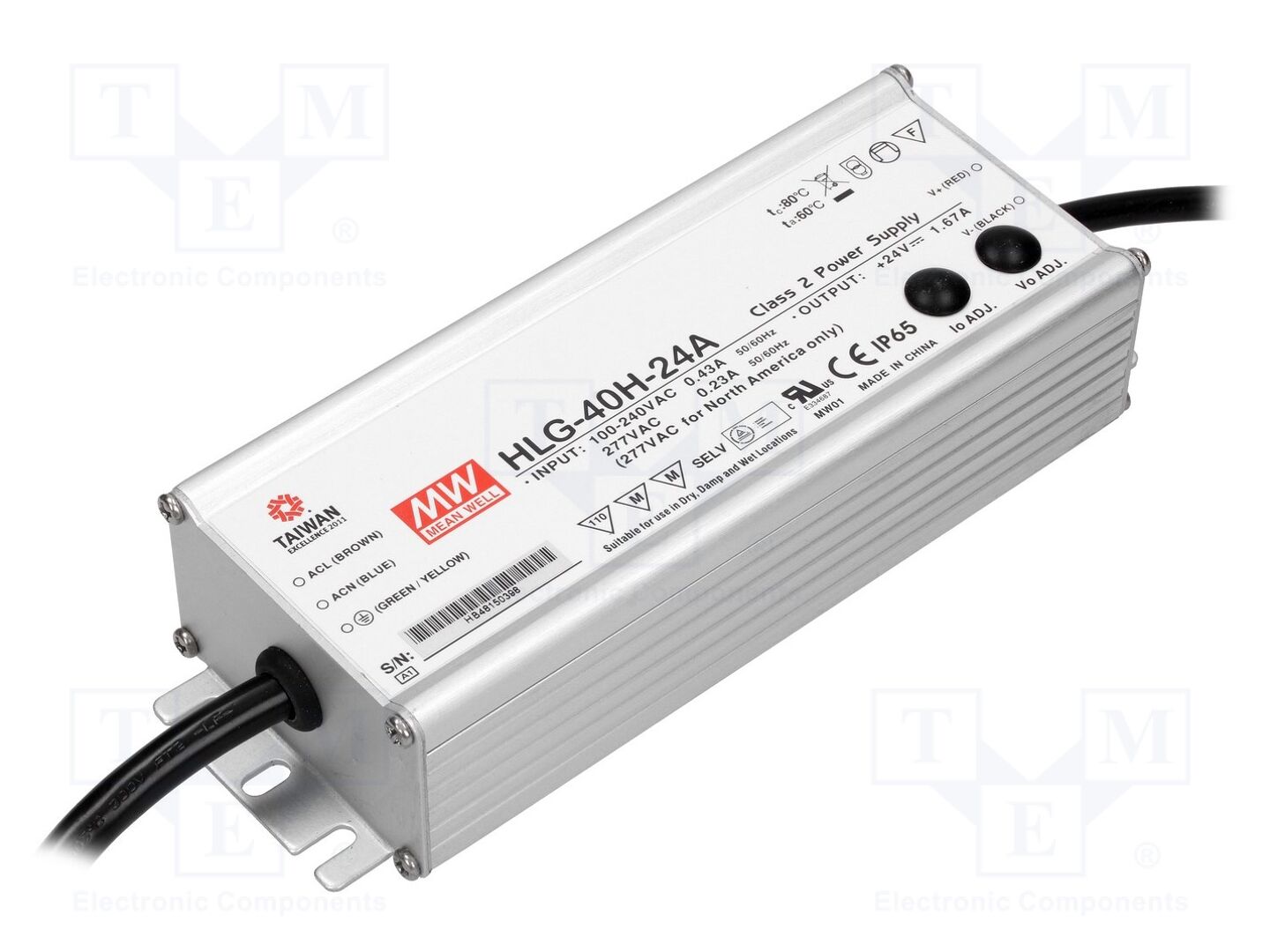 MEAN WELL HLG-40H-24A LED-verkkolaite 40W 24VDC