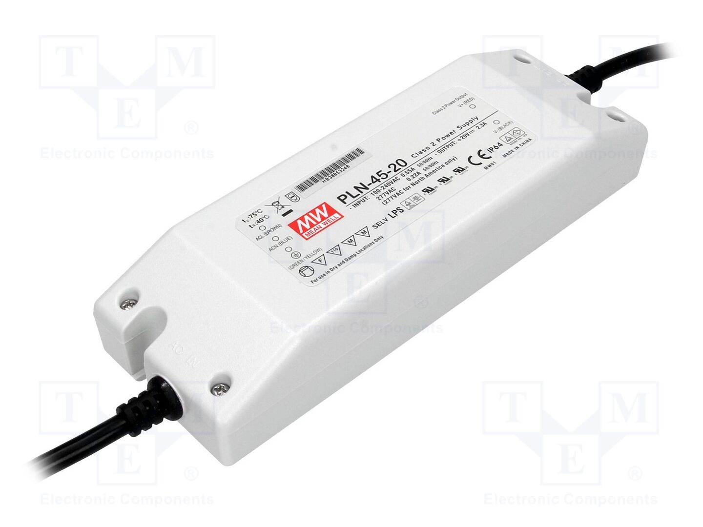 MEAN WELL PLN-45-20 LED-verkkolaite 46W 20VDC 2.3A