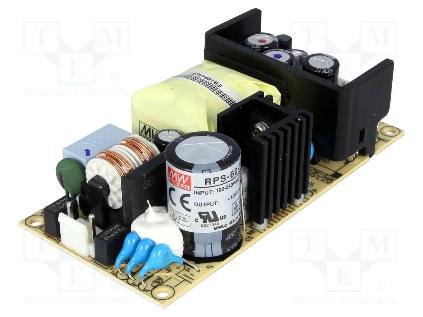 MEAN WELL RPS-60-12 Avoin kehikko -verkkolaite 60W 12VDC