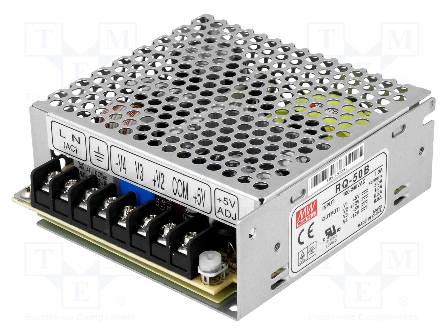 MEAN WELL RQ-50B Sisäänrakennettu kytkentäsähkölaite 45,5W 5VDC