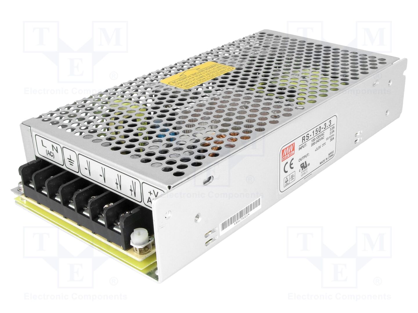 MEAN WELL RS-150-3.3 Sisäänrakennettu kytkentävirtalähde 150W 3.3VDC