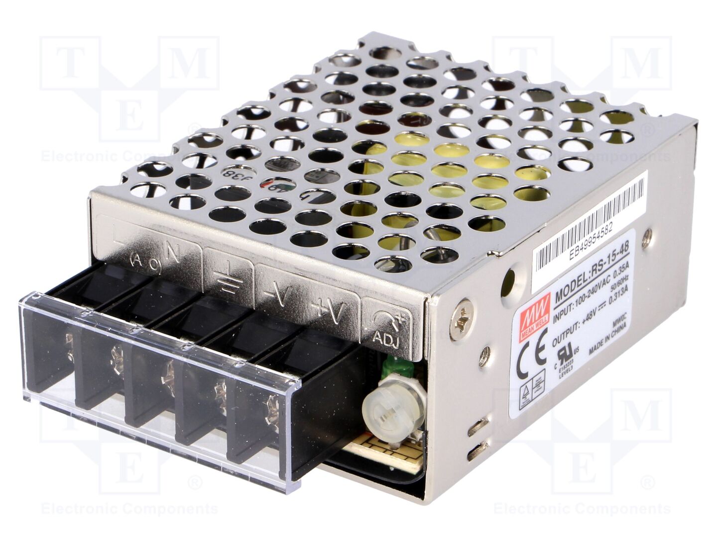 MEAN WELL RS-15-48 Sisäänrakennettu kytkentäsähkönsyöttö 15W 48VDC