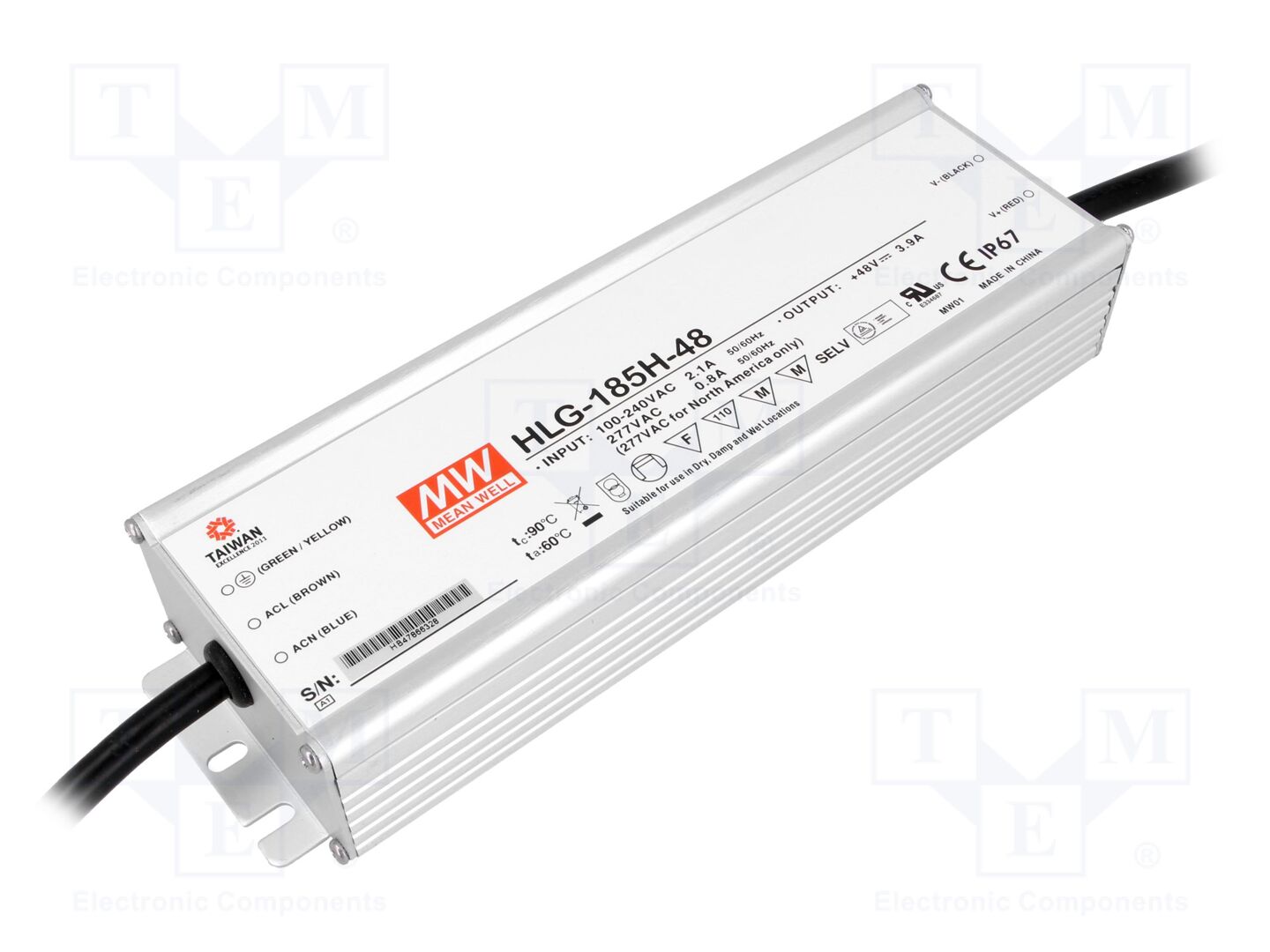 MEAN WELL HLG-185H-48 LED-verkkolaite 185W 48VDC 3.9A