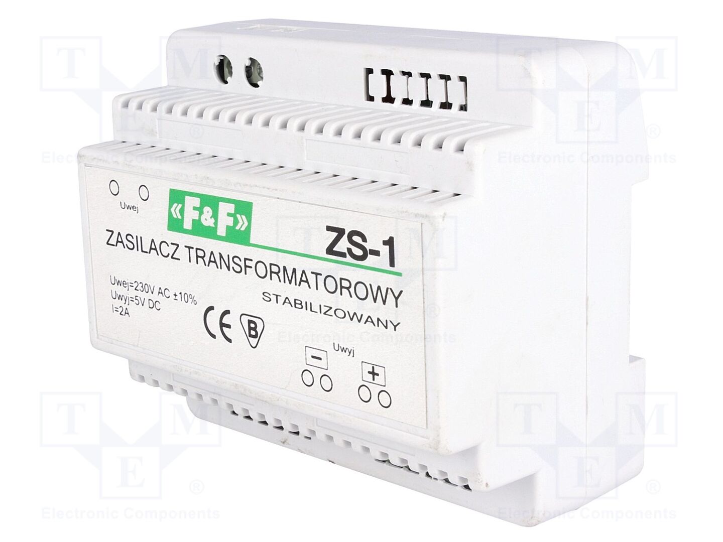 F&F ZS-1 DIN-kiskoon asennettava virtalähde 5VDC 2A 230VAC