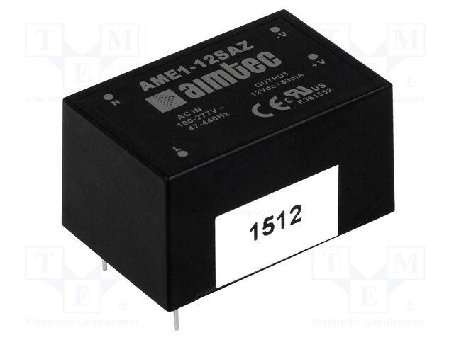 AIMTEC AME1-5SAZ AC/DC-muunnin 1W 5VDC