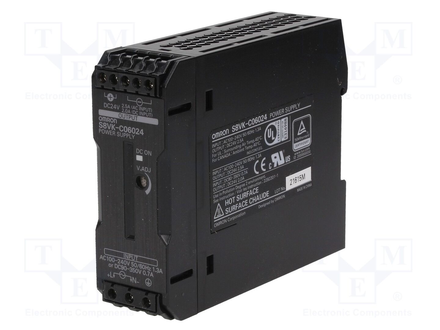 OMRON S8VK-C06024 DIN-kiskoon asennettava kytkentävirtalähde 60W 24VDC