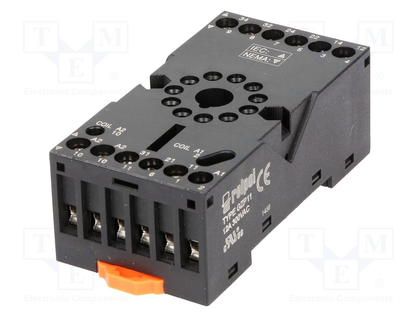 RELPOL GZP11-BK Releen kanta 10A, 250VAC