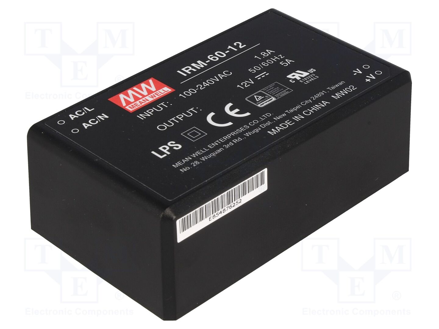 MEAN WELL IRM-60-12 PCB AC/DC-muunnin 60W