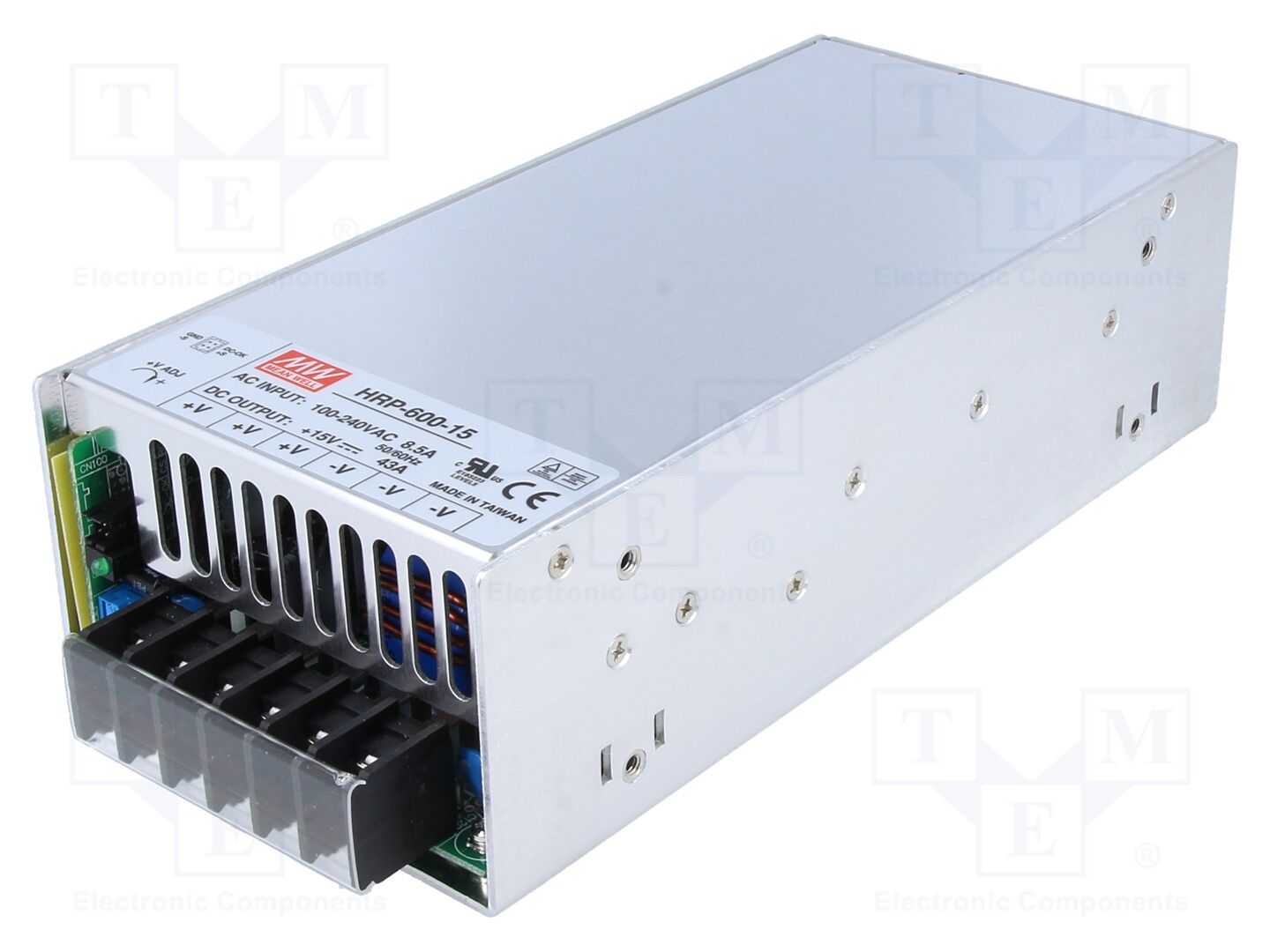 MEAN WELL HRP-600-15 Sisäänrakennettu kytkentäsähkönsyöttö 645W 15VDC