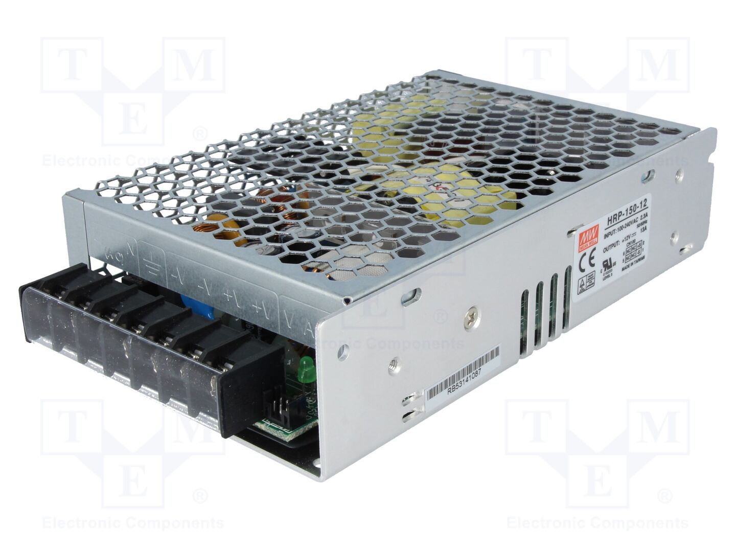 MEAN WELL HRP-150-12 Sisäänrakennettu kytkentäsähkölaite 156W 12VDC