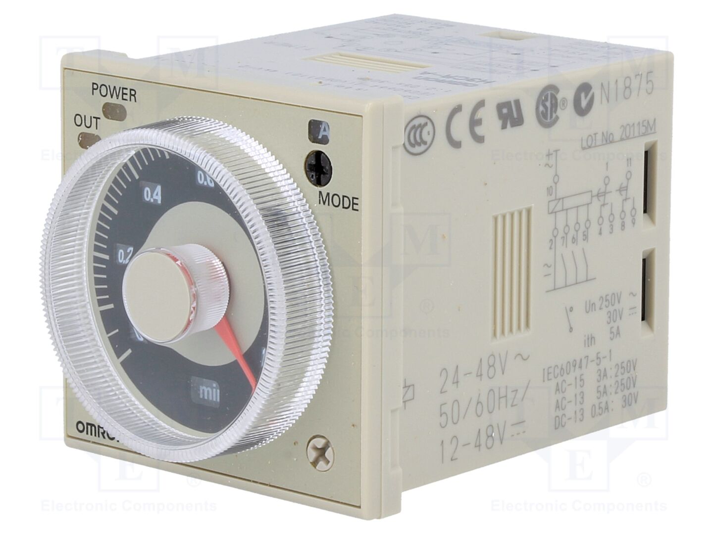 OMRON H3CR-A24AC/DC Analoginen ajastin 0,05s-300h