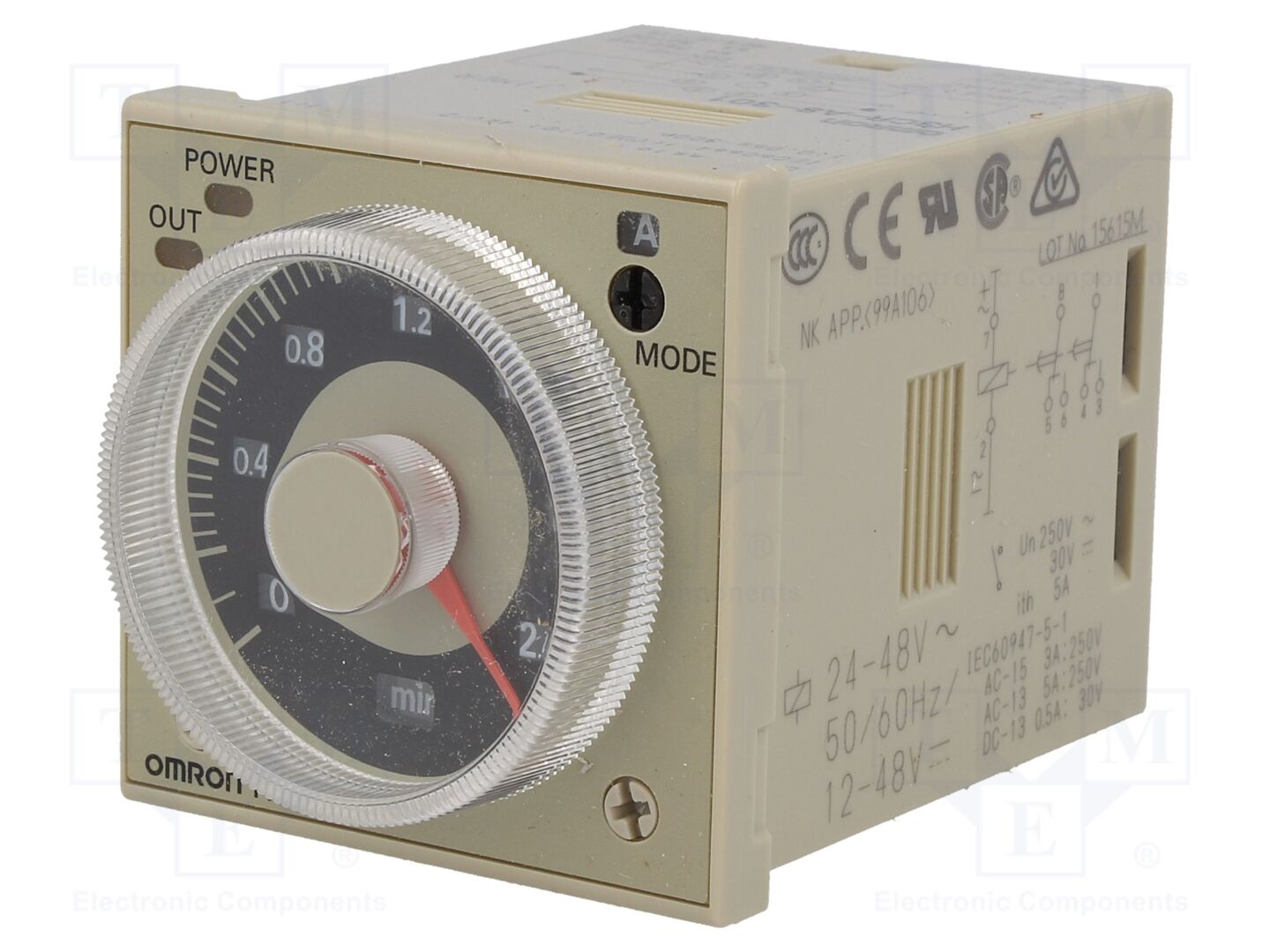 OMRON H3CR-A8-301-24 Analooginen ajastin 0,1s-600h