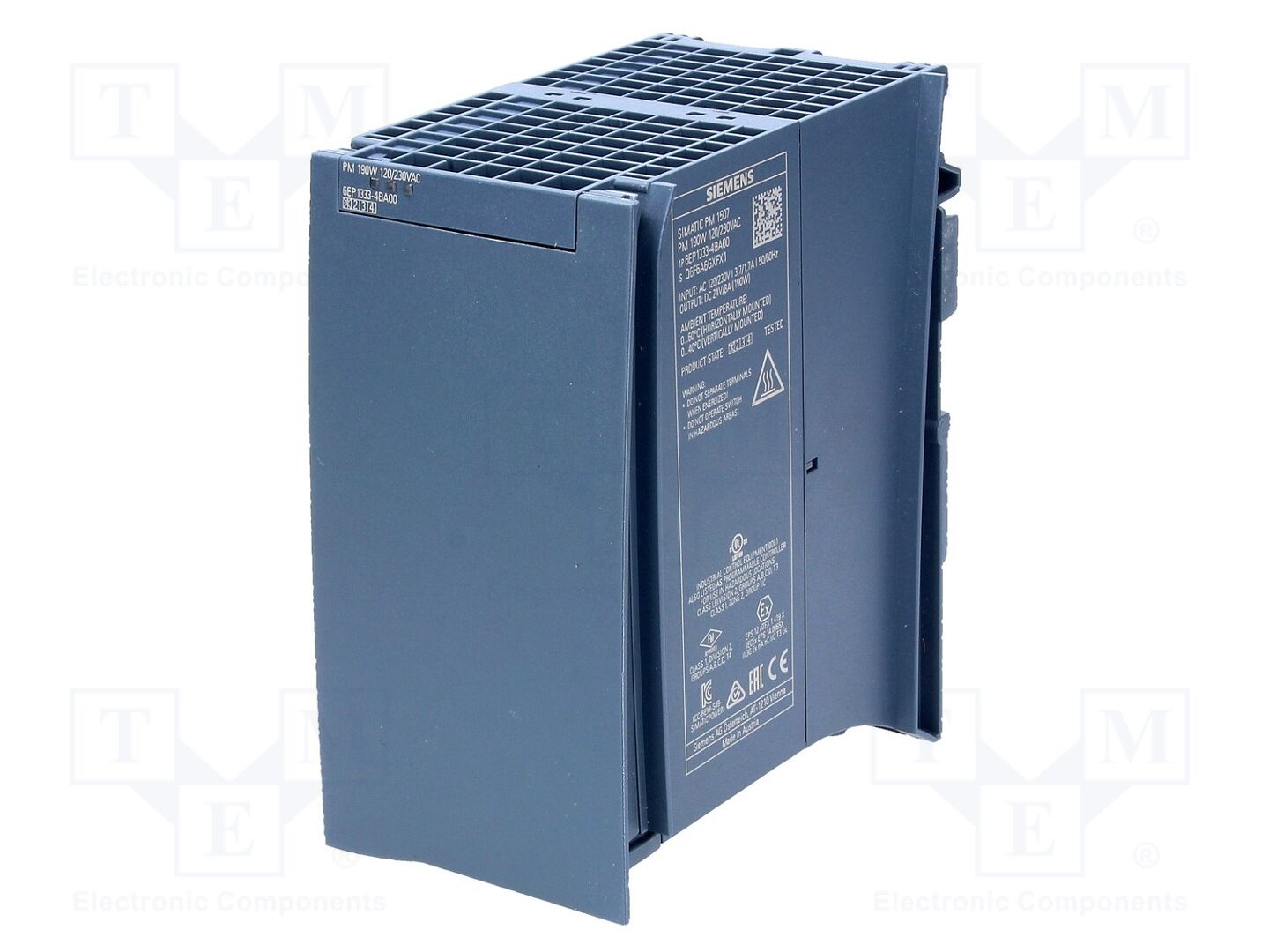 SIEMENS 6EP1333-4BA00 DIN-kiskoon asennettava kytkentävirtalähde 192W 24VDC 8A