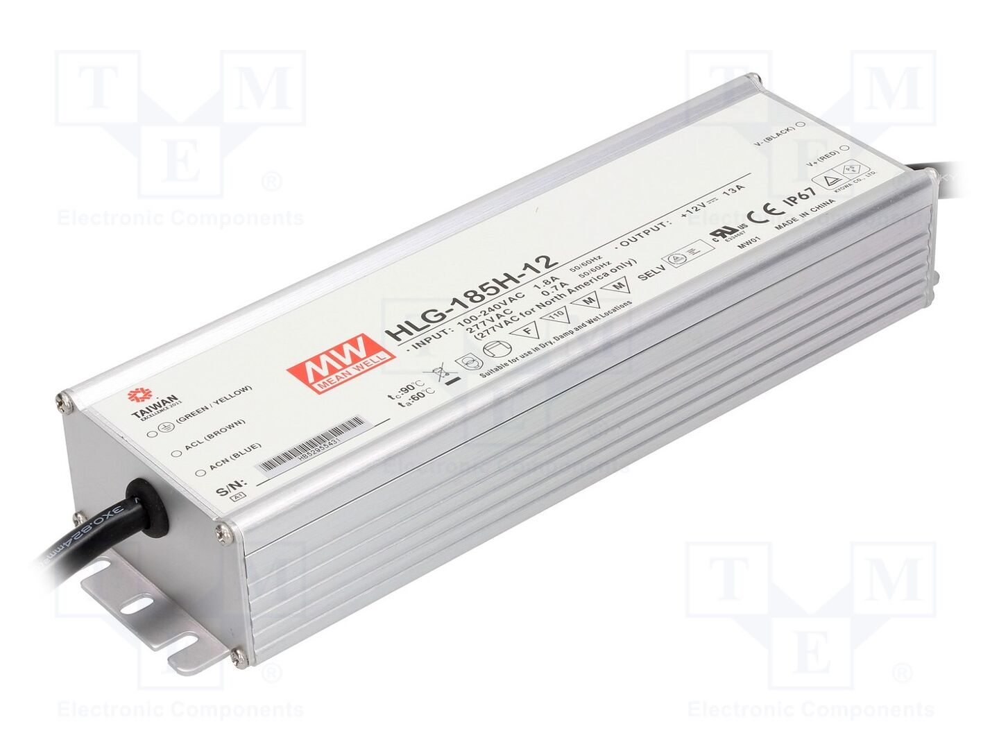 MEAN WELL HLG-185H-12 LED-virtalähde 150W 12VDC 13A
