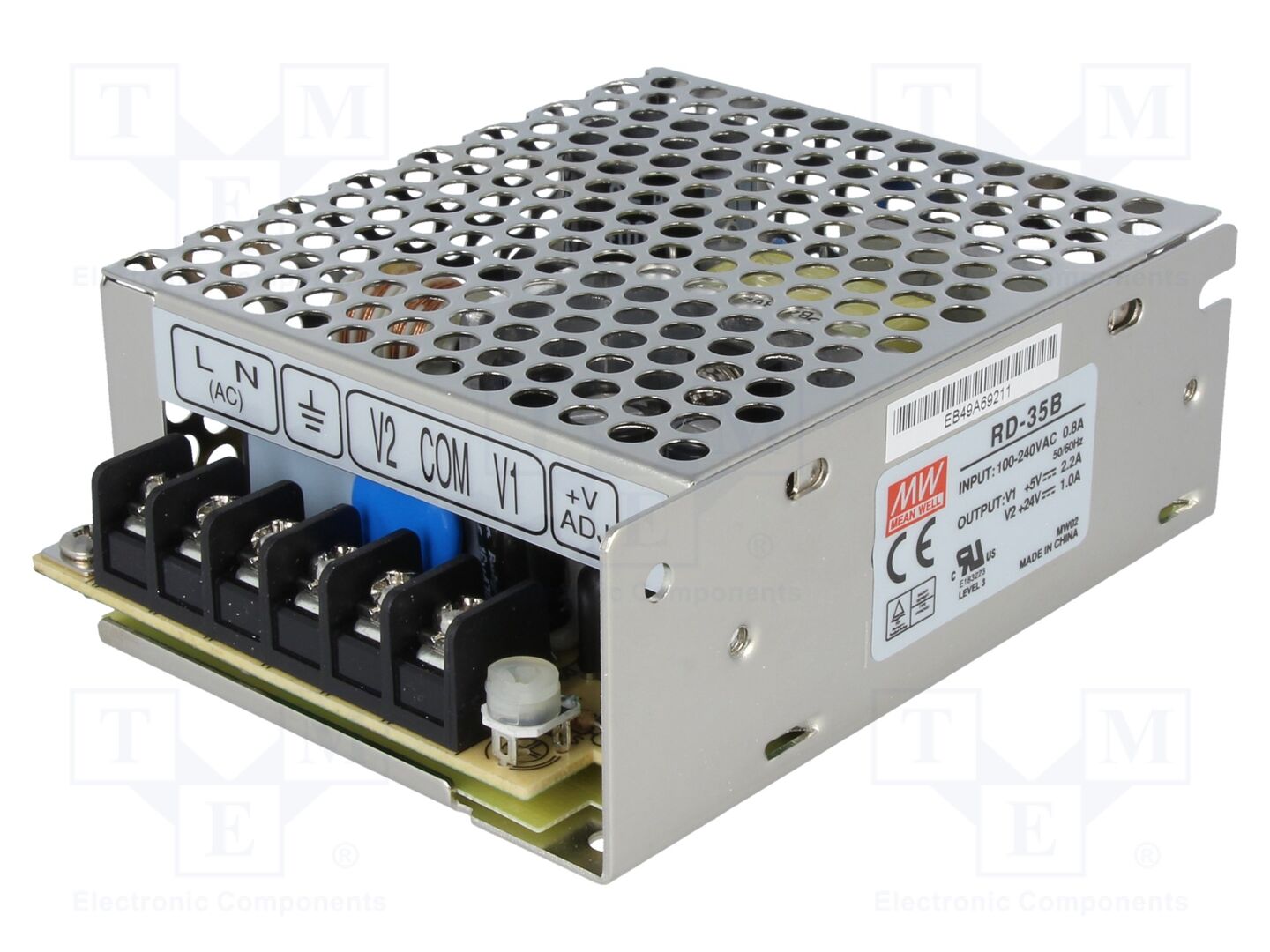 MEAN WELL RD-35B Sisäänrakennettu kytkentäsähkönsyöttö 35W 5VDC