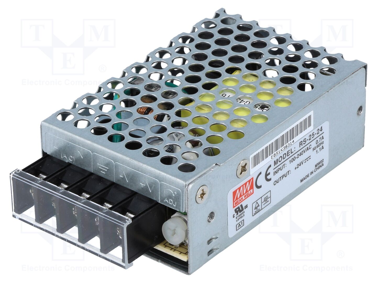 MEAN WELL RS-25-24 Sisäänrakennettu kytkentävirtalähde 25W 24VDC