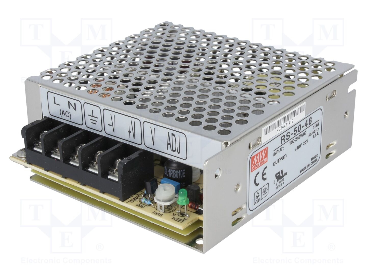MEAN WELL RS-50-48 Sisäänrakennettu kytkentävirtalähde 50W 48VDC