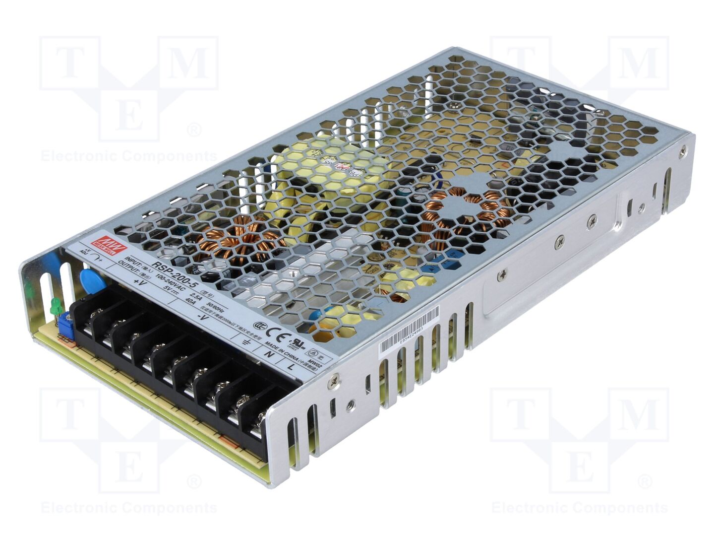 MEAN WELL RSP-200-5 Sisäänrakennettu kytkentävirtalähde 200W 5VDC 40A