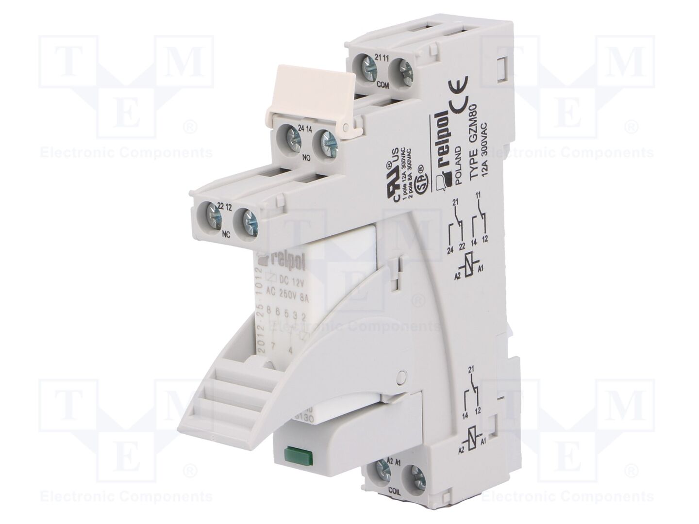 RELPOL PI84012DC00LD Elektromagneettinen rele 12VDC, 8A