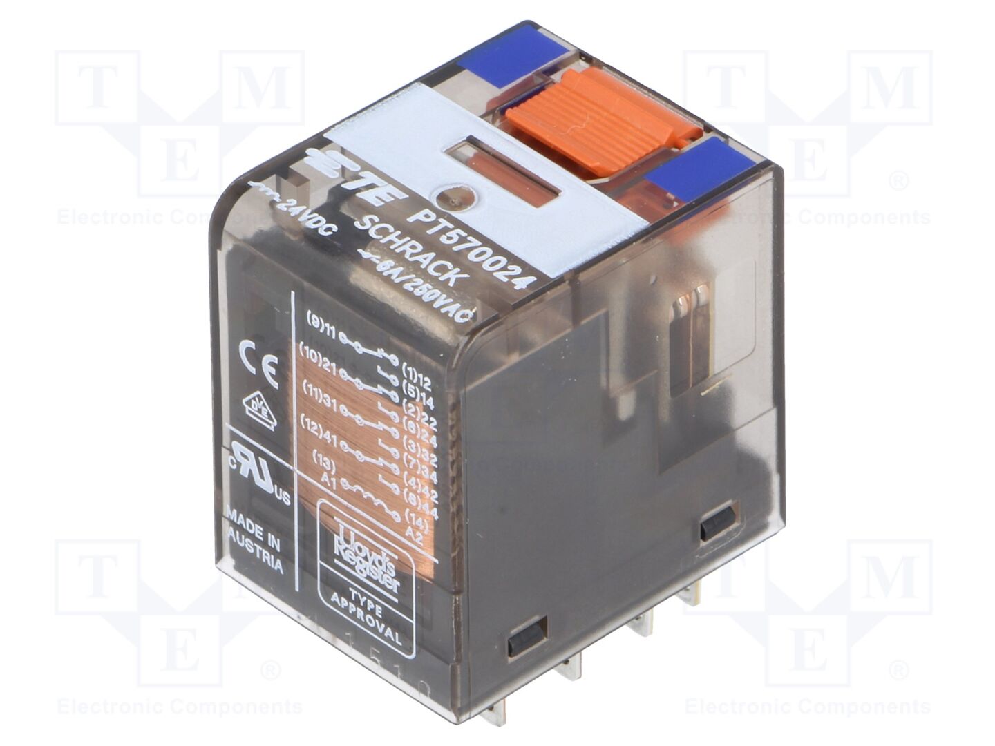 TE Connectivity PT570024 Sähkömagneettinen rele 24VDC