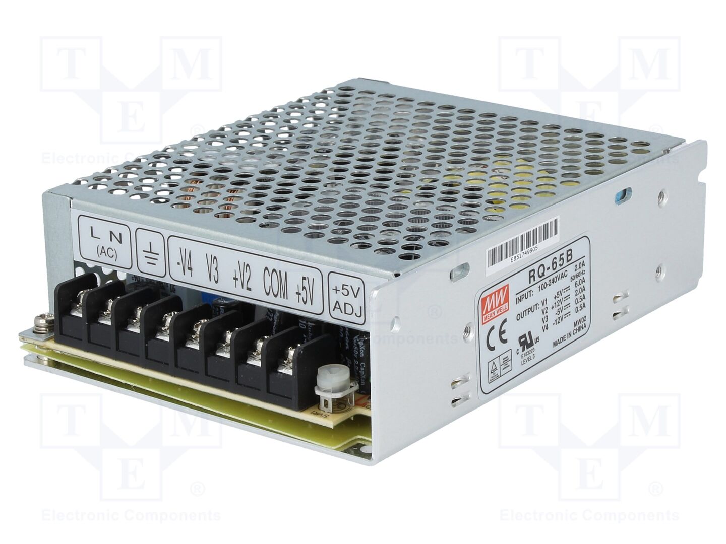 MEAN WELL RQ-65B Sisäänrakennettu kytkentäsähkönsyöttö 62,5W 5VDC