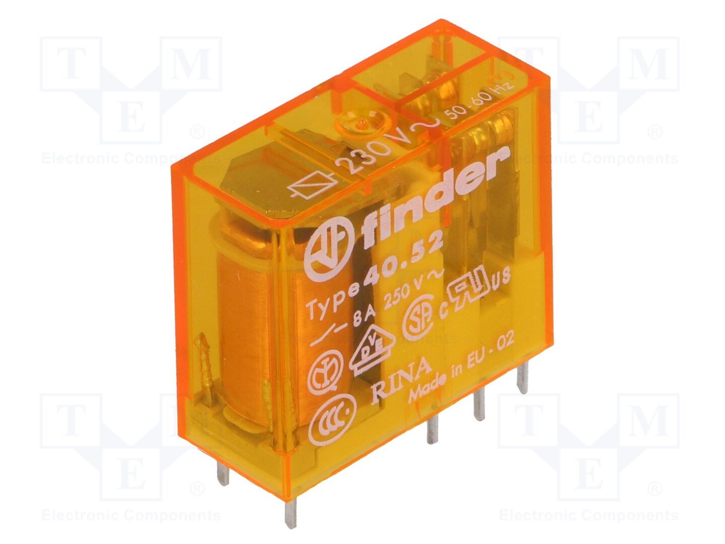 FINDER 40.52.8.230.000 Sähkömagneettinen rele 230VAC