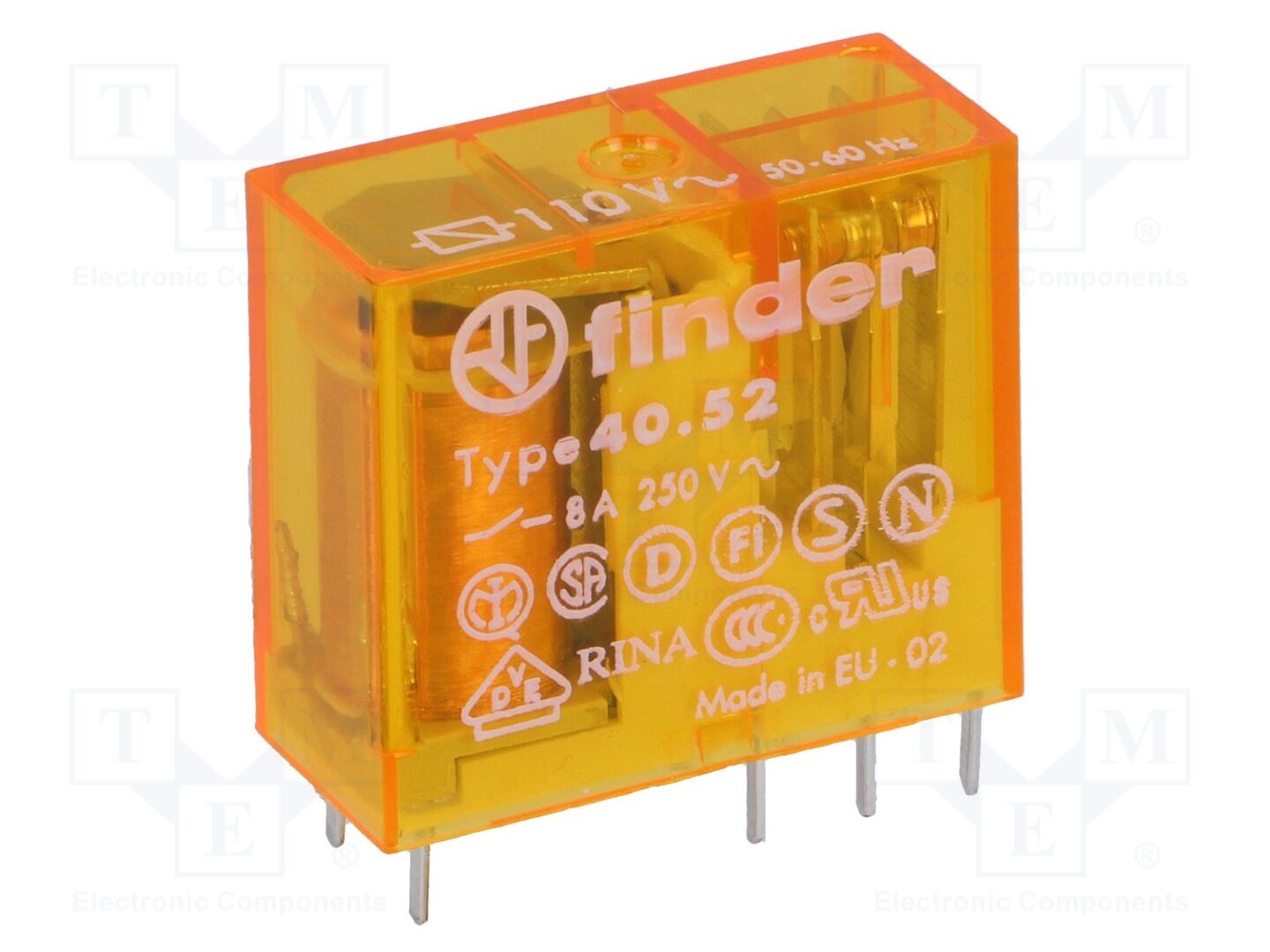 FINDER 40.52.8.110.000 Sähkömagneettinen rele 110VAC