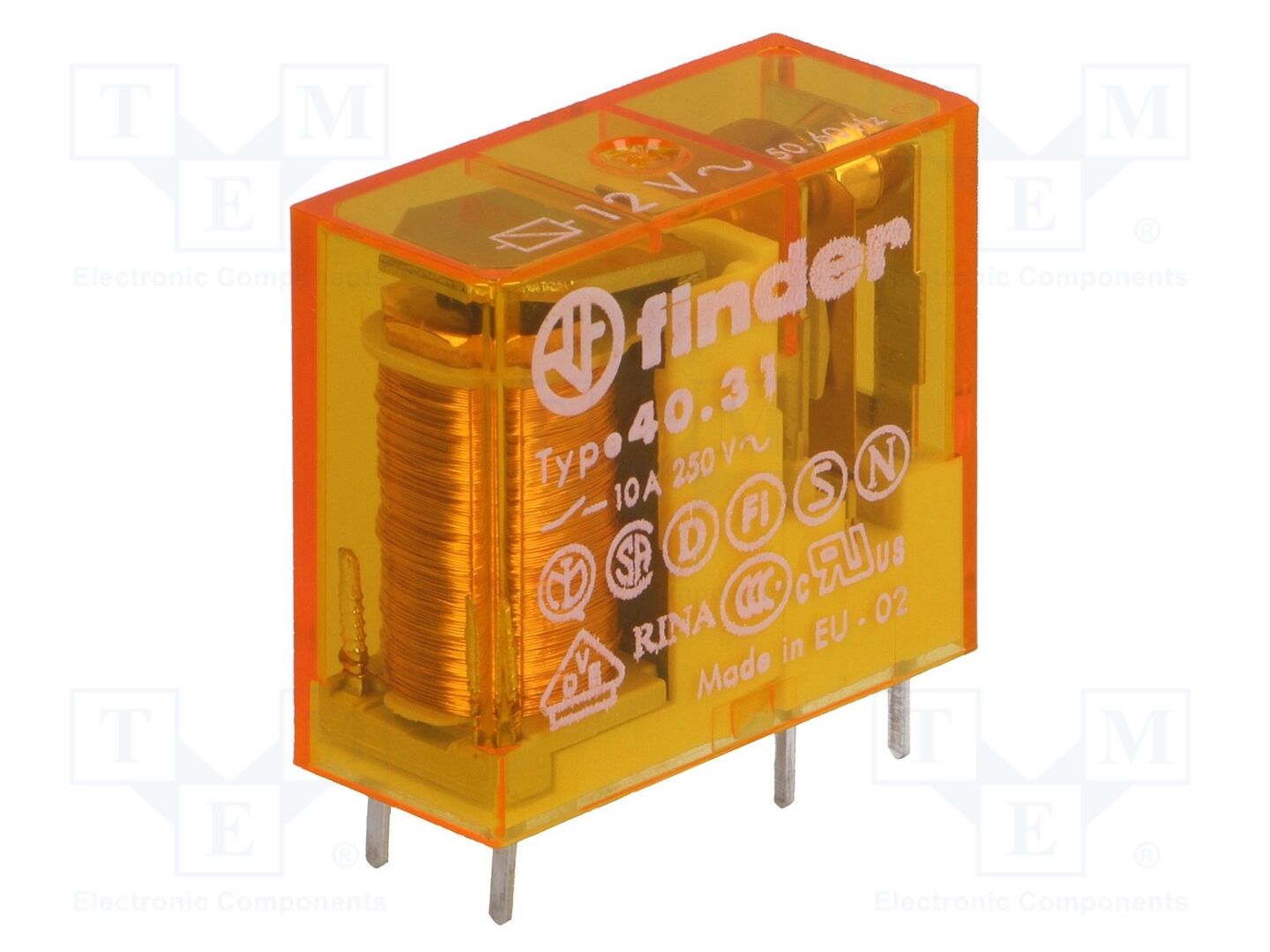 FINDER 40.31.8.012.000 Miniatyyrisähkömagneettirele 12VAC