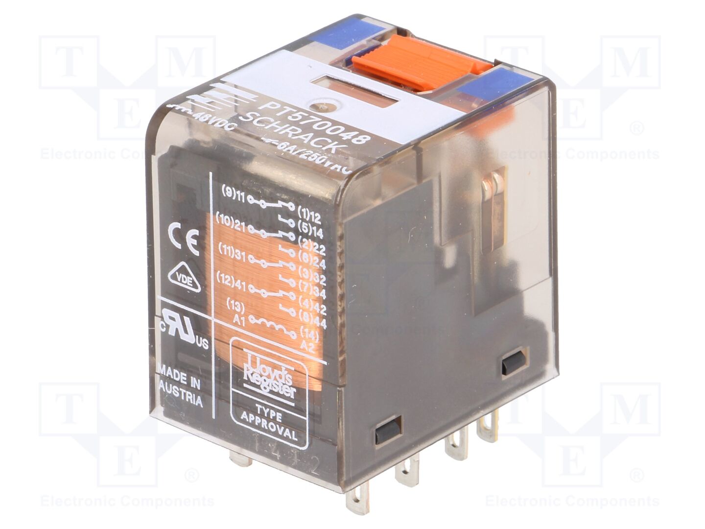 TE Connectivity PT570048 Sähkömagneettinen rele 48VDC