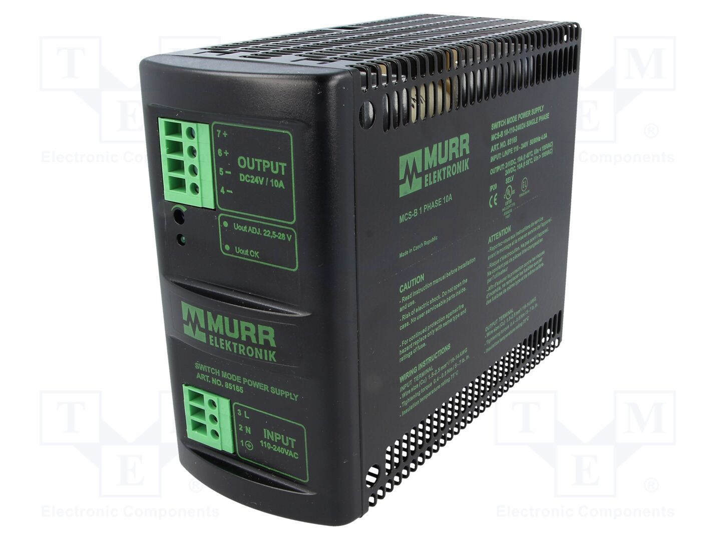 MURRELEKTRONIK 85165 DIN-kiskoon asennettava kytkentäsähköinen virtalähde 240W 24VDC 10A