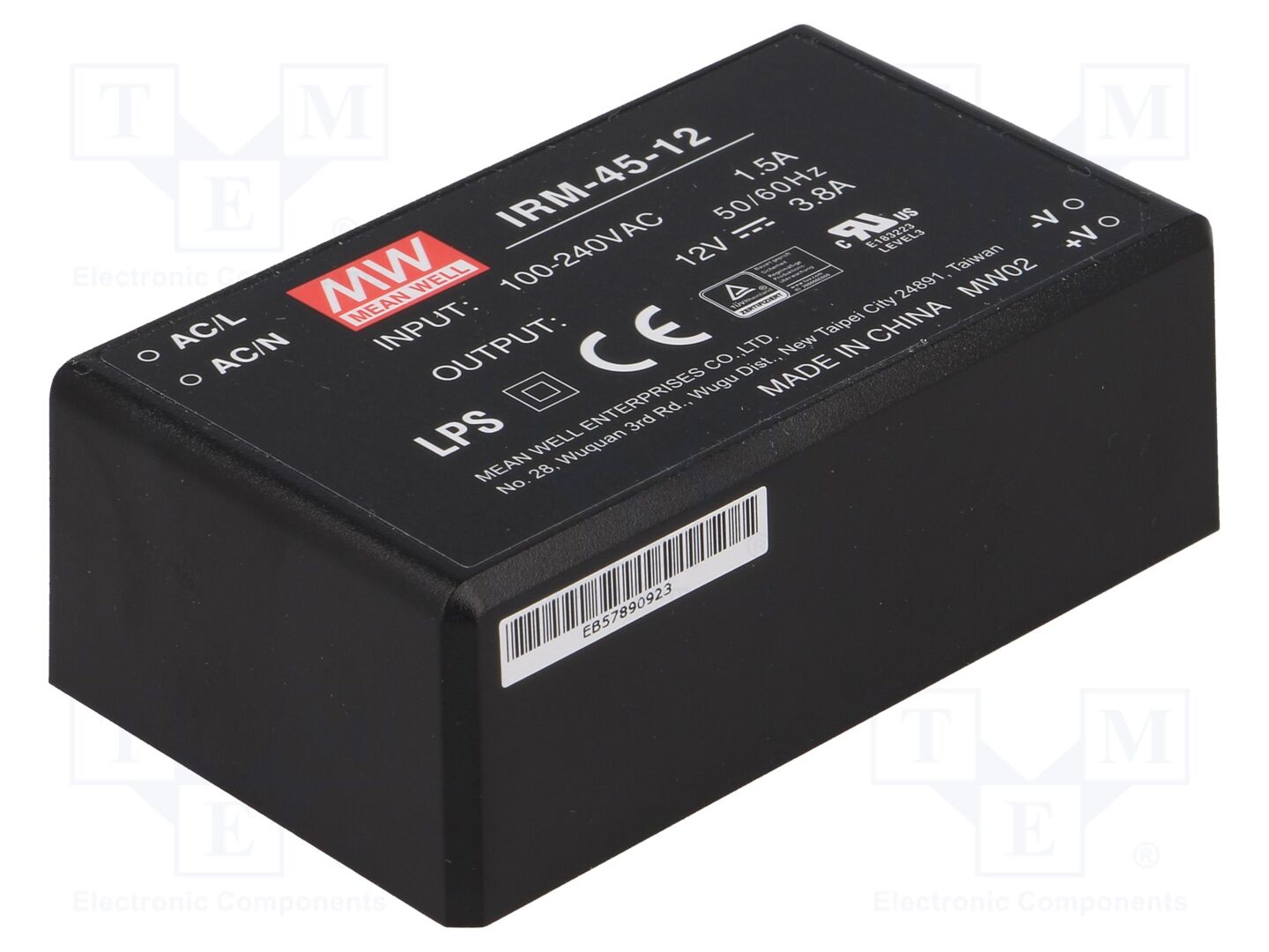 MEAN WELL IRM-45-12 AC/DC-muunnin 45.6W