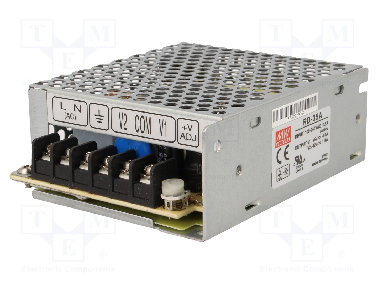 MEAN WELL RD-35A Sisäänrakennettu kytkentäsähkönsyöttö 32W 5VDC
