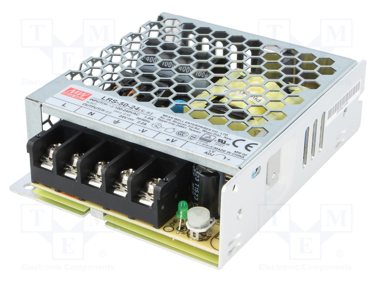 MEAN WELL LRS-50-24 Sisäänrakennettu kytkentävirtalähde 52,8W 24VDC