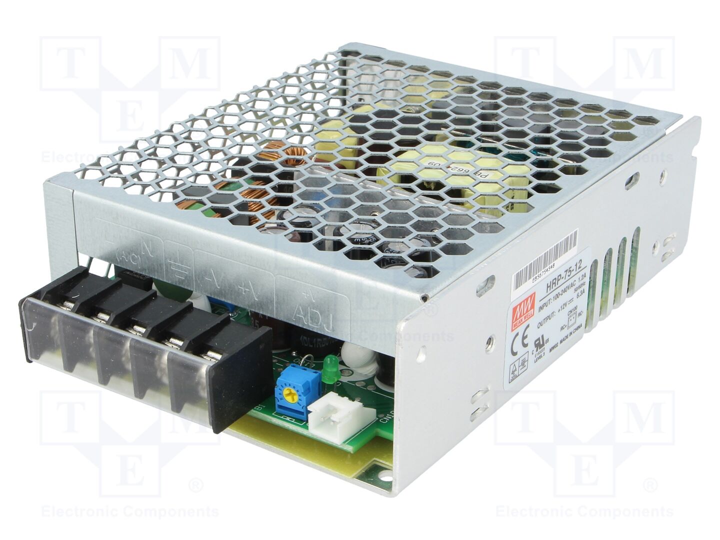 MEAN WELL HRP-75-12 Sisäänrakennettu kytkentäsähkönsyöttö 75,6W 12VDC