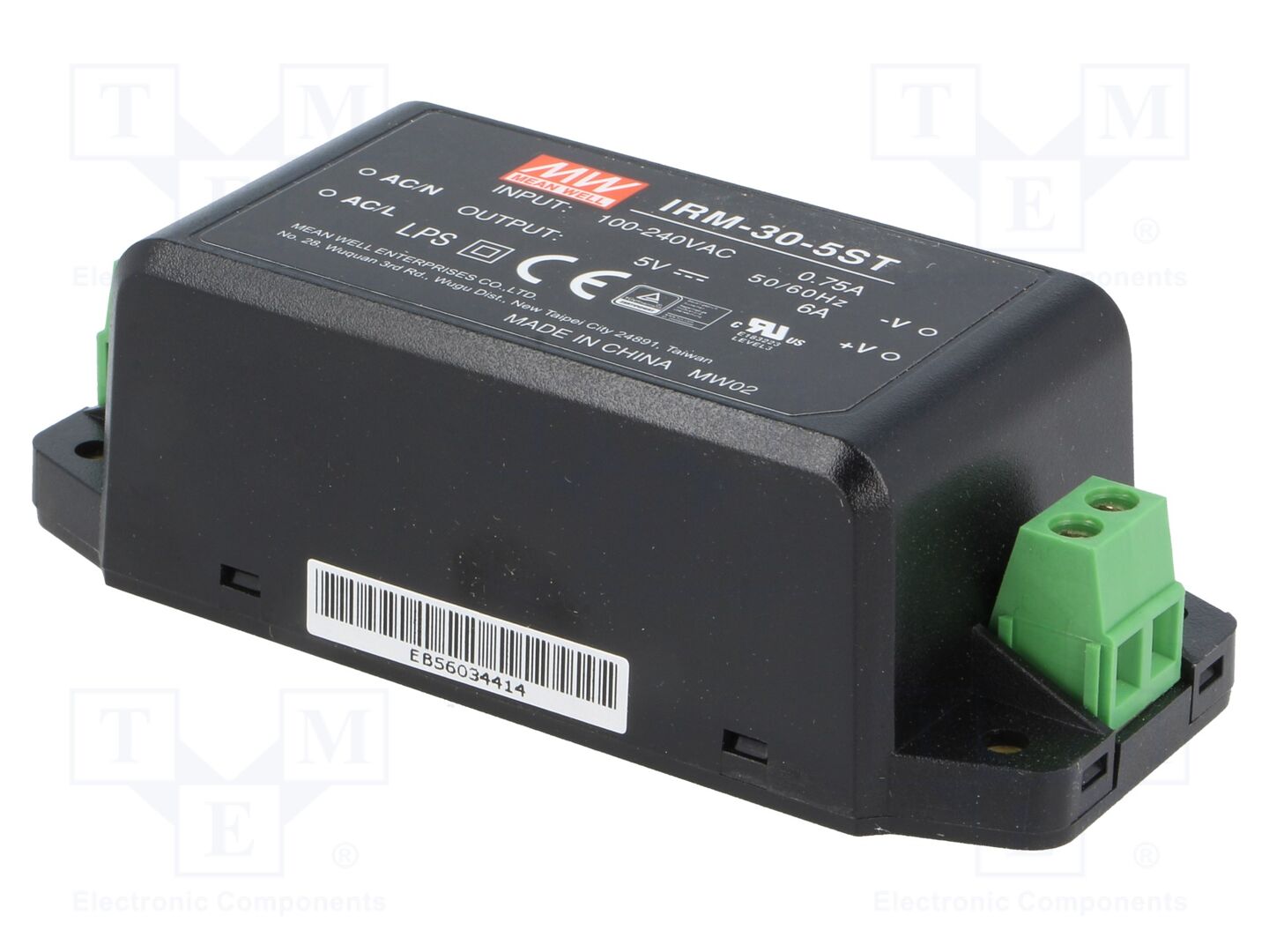 MEAN WELL IRM-30-5ST Sisäänrakennettu kytkentäsähkölaite 30W 5VDC
