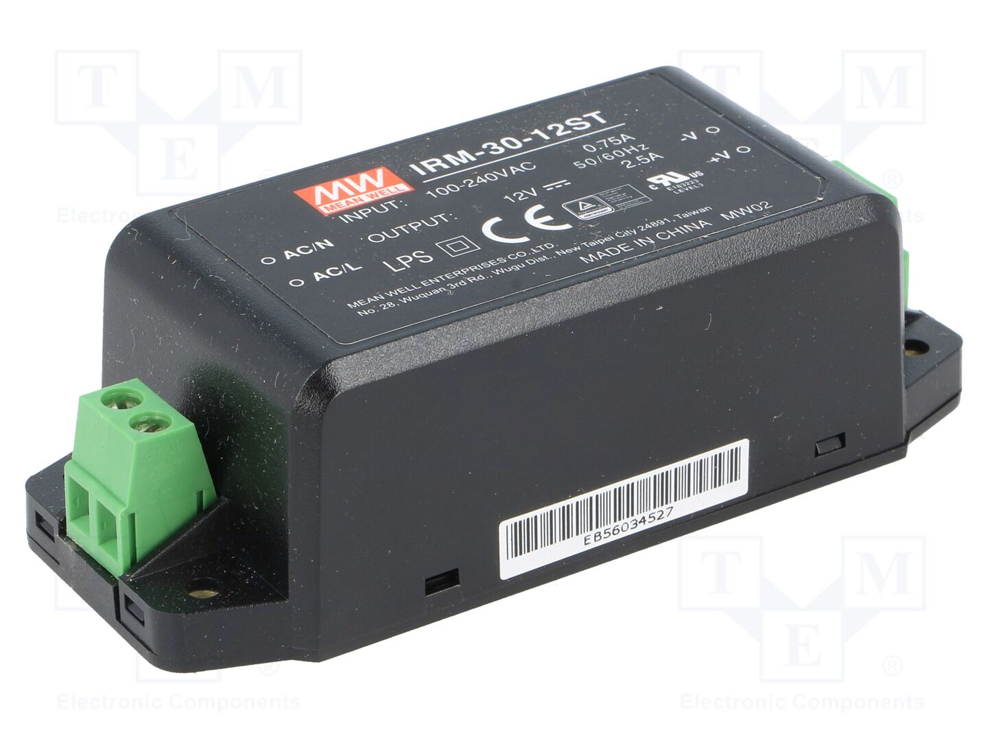 MEAN WELL IRM-30-12ST Sisäänrakennettu kytkentävirtalähde 30W 12VDC