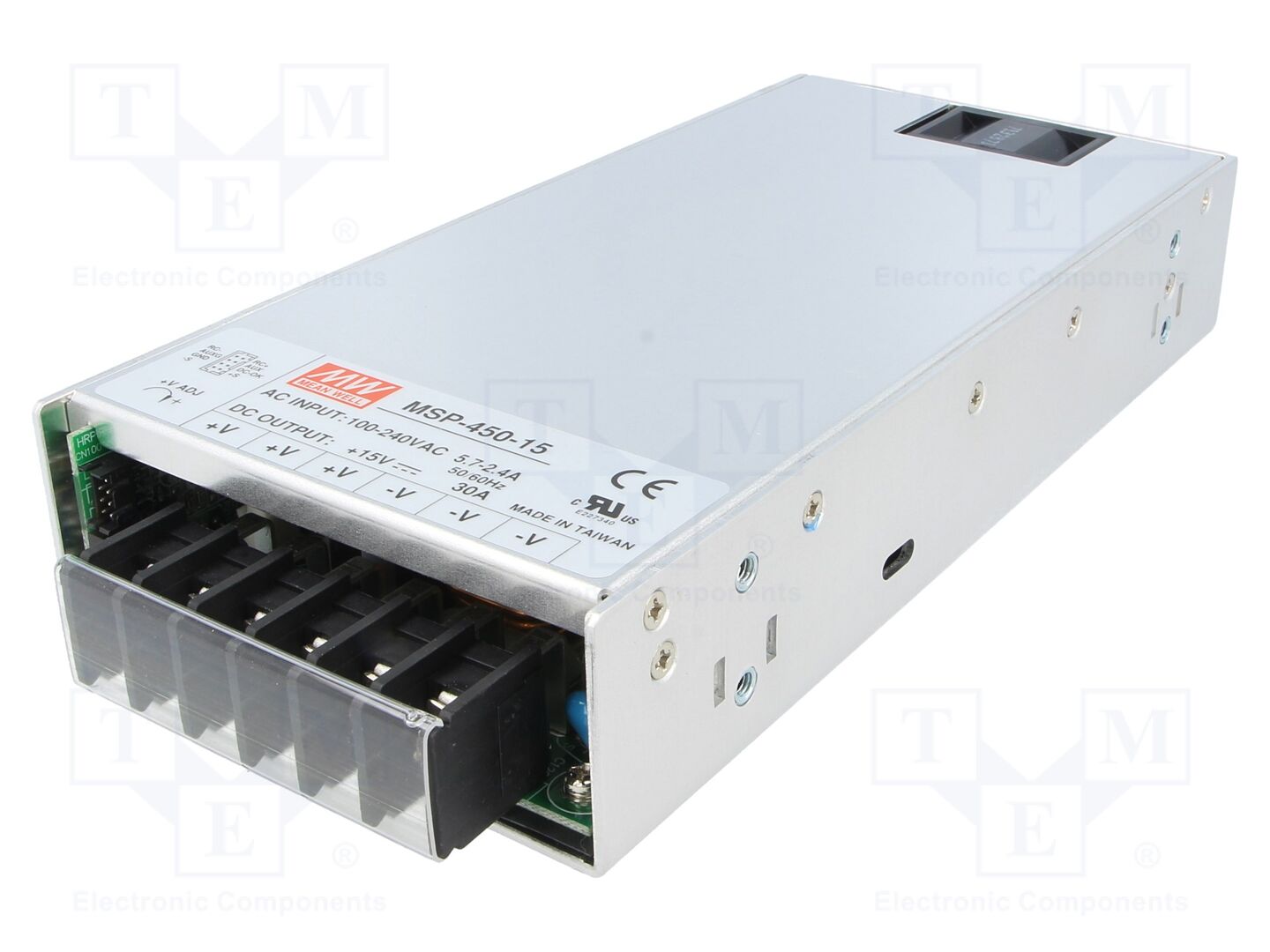 MEAN WELL MSP-450-15 Sisäänrakennettu kytkentäsähkölaite 450W 15VDC
