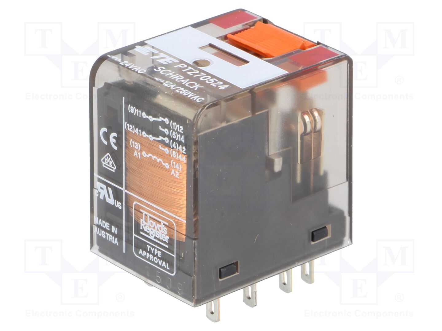TE Connectivity PT270524 Sähkömagneettinen rele 24VAC