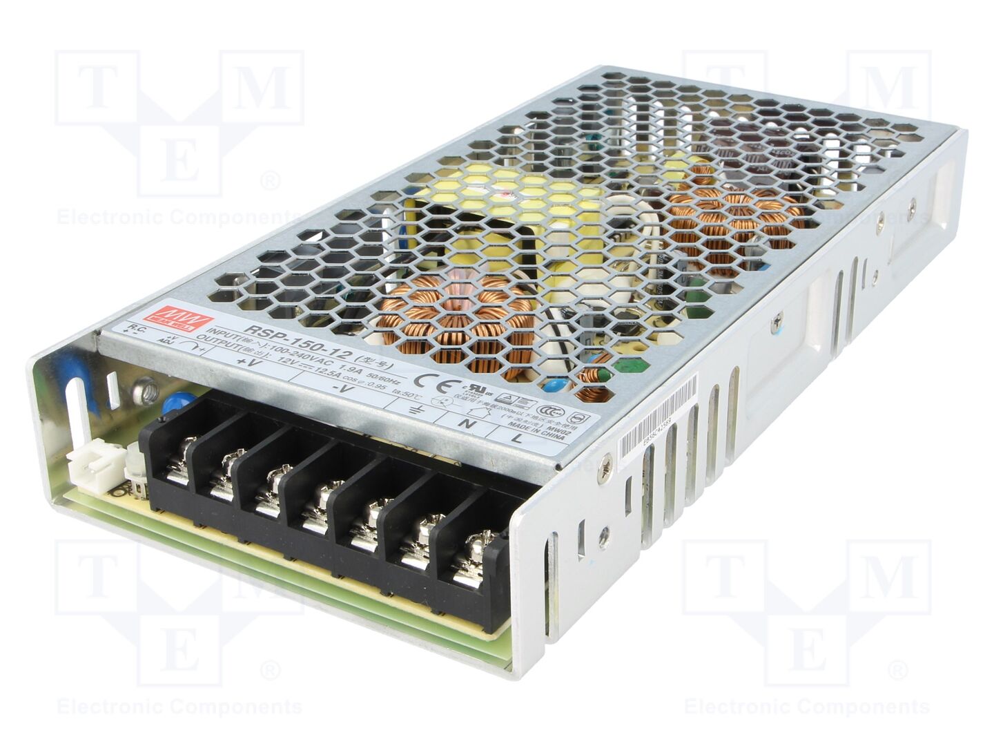 MEAN WELL RSP-150-12 Sisäänrakennettu kytkentäsähkölaite 150W 12VDC