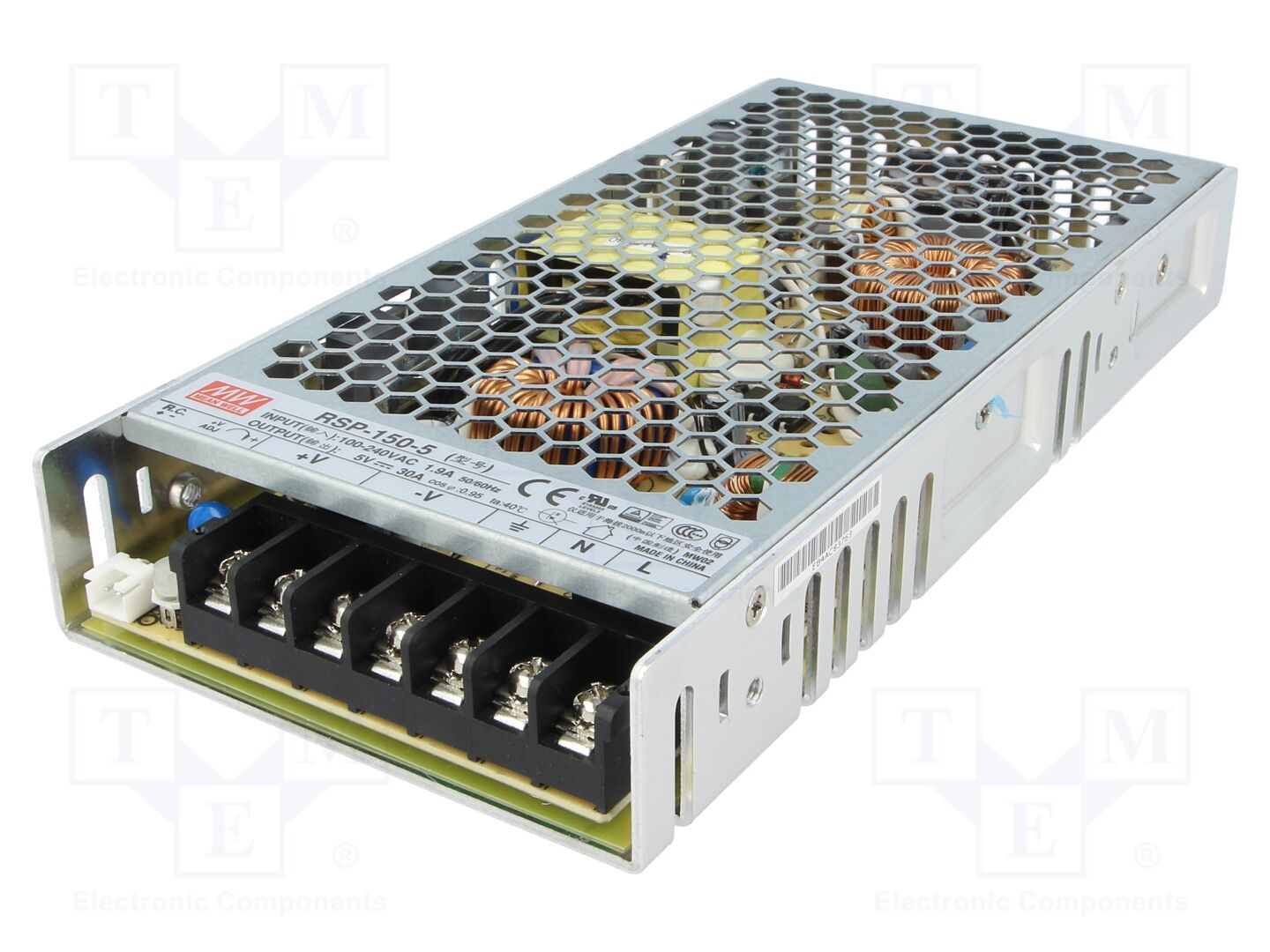 MEAN WELL RSP-150-5 Sisäänrakennettu kytkentäsähkölaite 150W 5VDC 30A